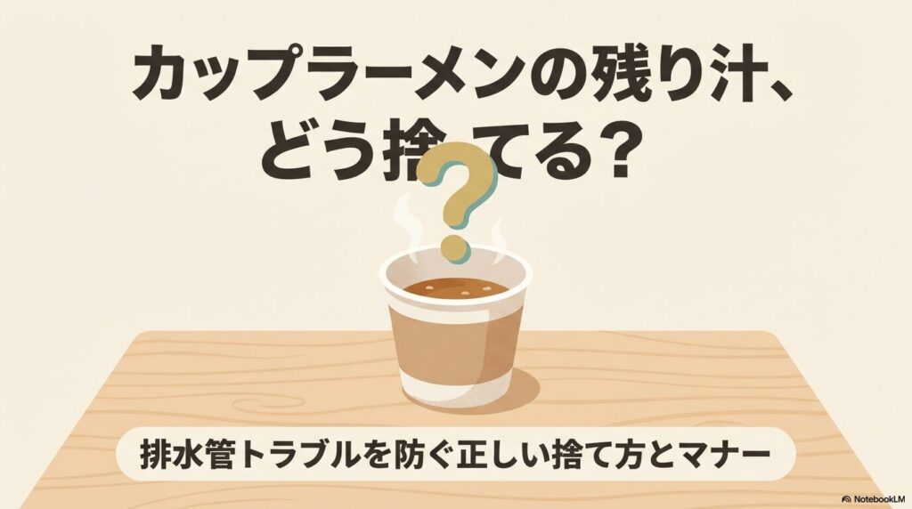 カップラーメンの残り汁の捨て方に悩む人への解決ガイドスライド